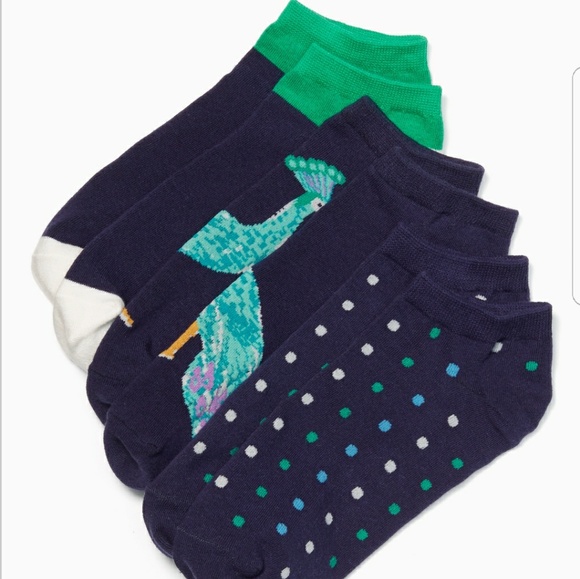 ๐จ1 left!!๐จ3pk Kate Spade Peacock No-Show Socks - Picture 2 of 4